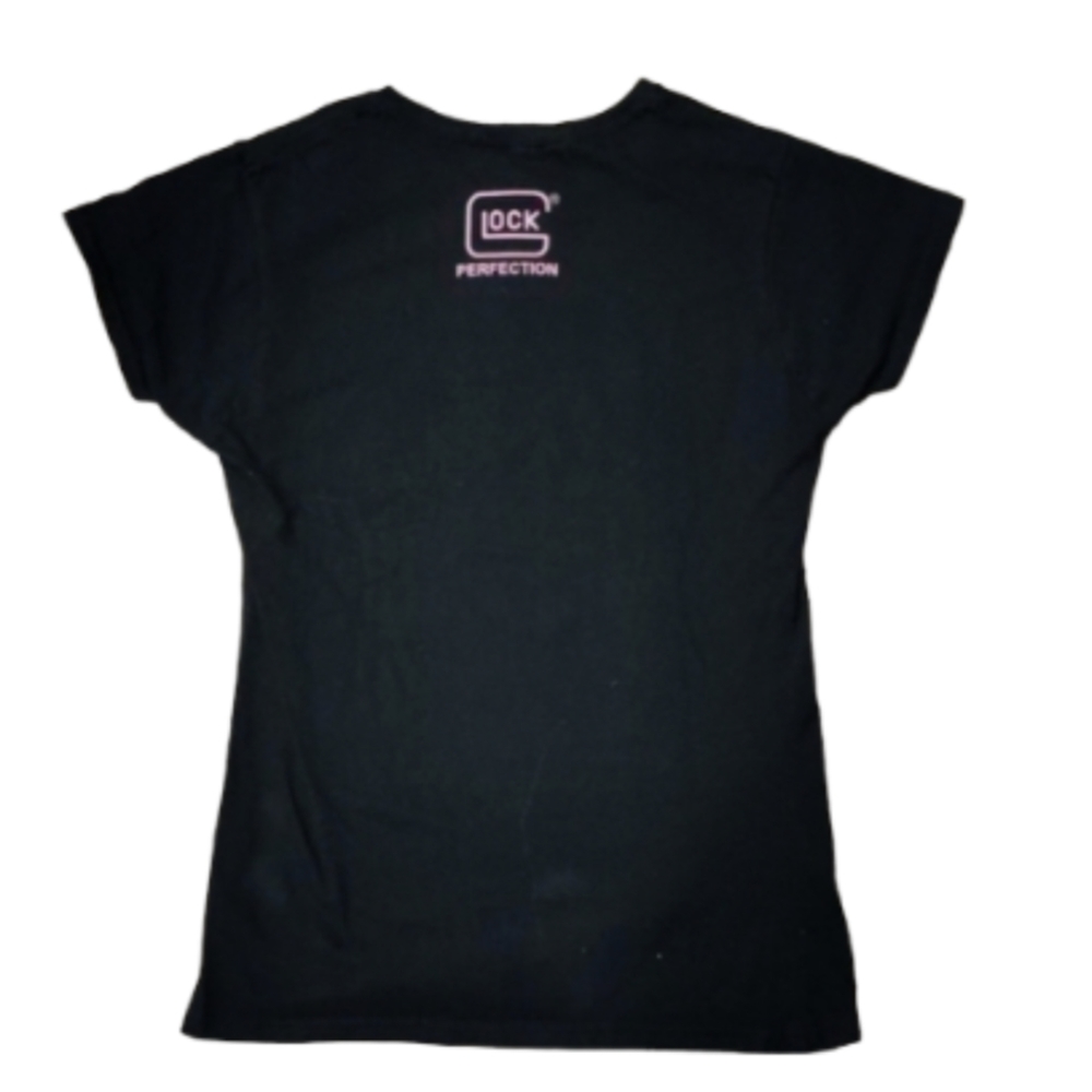 GLOCK Novelty Tee Short Sleeve Sz Small Black and Pink - Picture 3 of 6